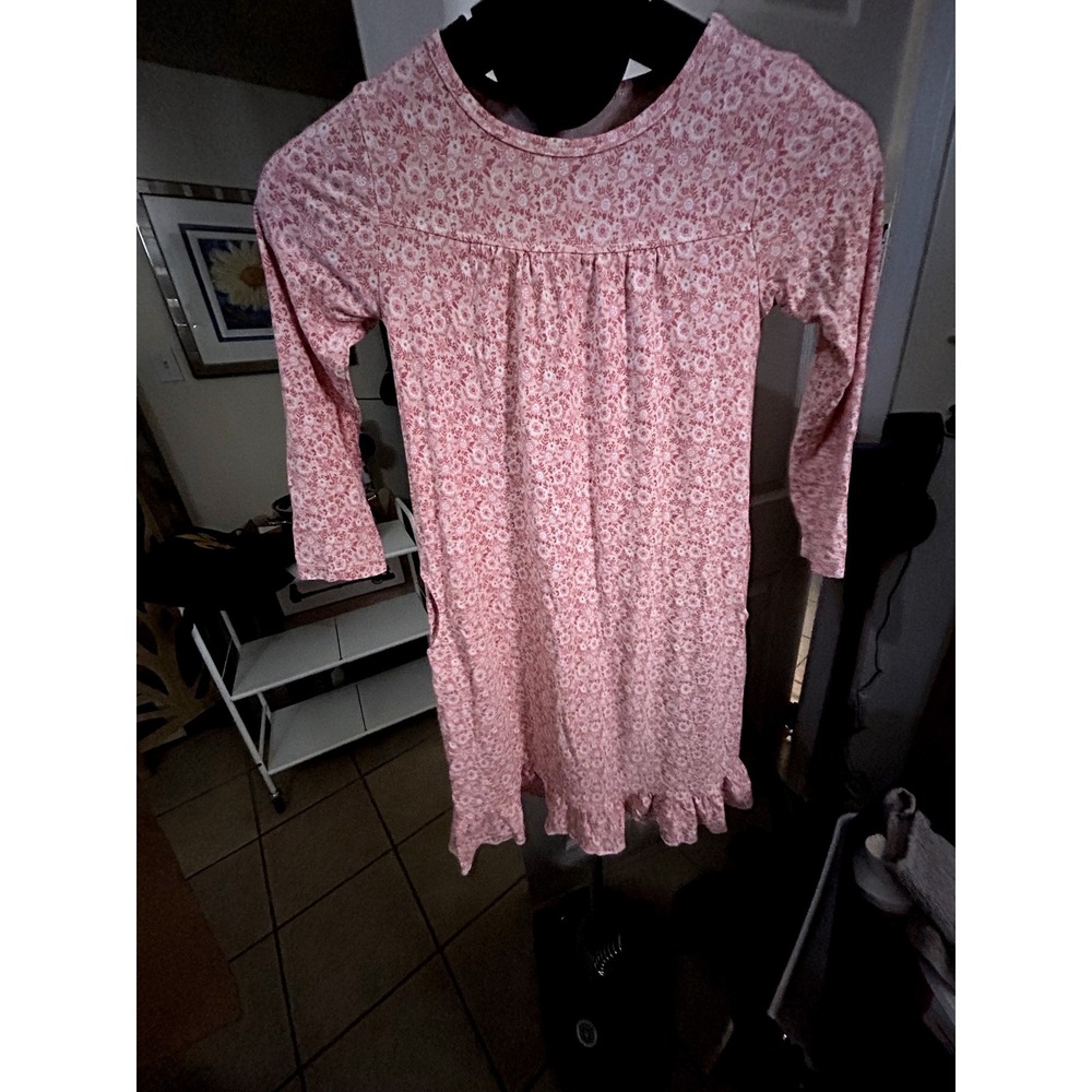 Sweet Bamboo Girls Pink Floral Long Sleeve Pocket Dress Size 5 Years